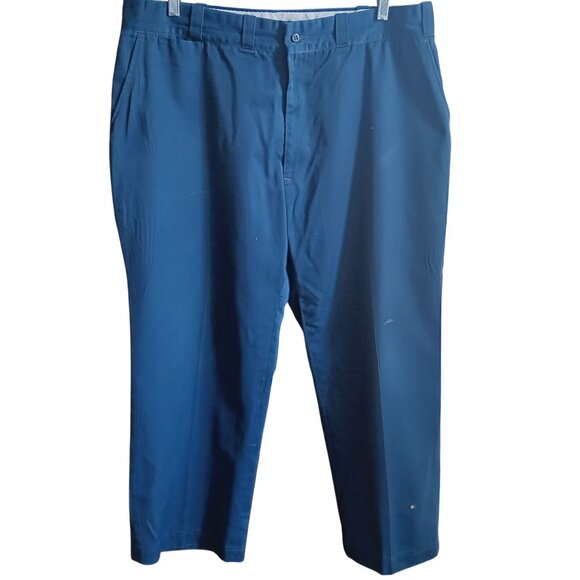 38x28 Vintage 1970's Mens Blue Mechanic Work Pants Distress Montgomery Ward - Picture 1 of 9